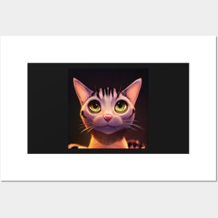 Cute Tabby Cat Posters and Art